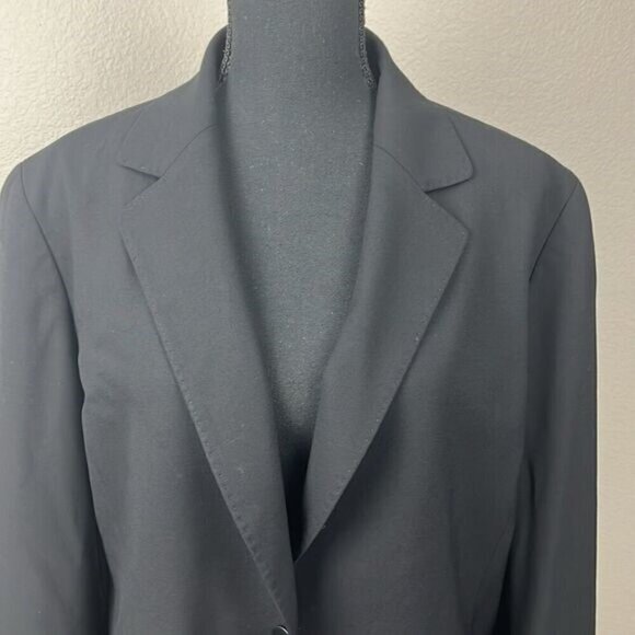 Lafayette 148 Wool Blazer Longline Two-Button Black Front Pockets Jacket 16 - Picture 4 of 14